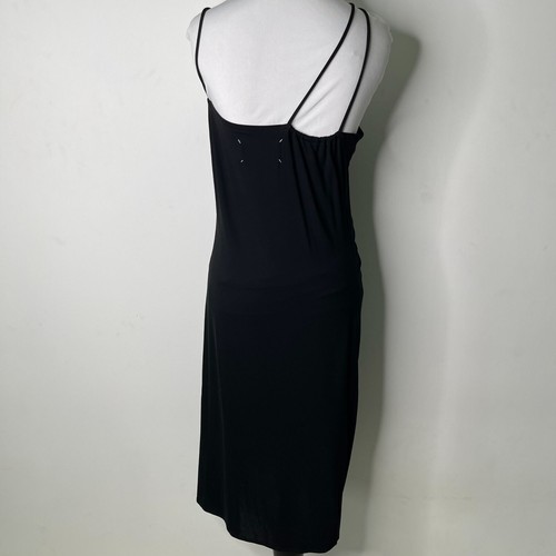 Mini Abito Donna Vintage MARTIN MARGIELA Nero Spaghetti Spalline Arruffato 42 IT - Foto 4 di 12