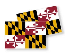 Maryland State Flag - Set of 4 Vinyl Sticker / Adhesive Decals Various Sizes