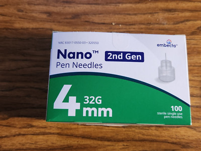 Nano 2nd gen pen needles 4mm x 32G 100 per box