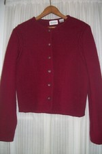Vintage Distinction Boiled Wool Women's Jacket Size 9/10 Cranberry