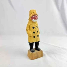 Vintage Hand Carved Painted " Wood Figurine Nautical Theme Decor