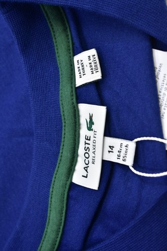 Lacoste Graphic Print Crocodile Cotton T-Shirt Navy Short Sleeve Boys 14 Years - Afbeelding 5 van 7