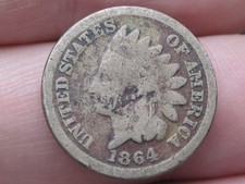 1864 Copper Nickel CN Indian Head Cent Penny- Good Details