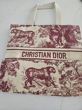 New Authentic GIFT WITH PURCHASE Parfums Christian Dior Novelty Red Straw Tote