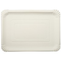 250 Teller, Einwegteller Pappteller Pappe [Ff] Eckig 24 Cm X 34 Cm Weiss