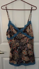 MixIt Vintage Y2K Lace Trim Paisley Camisole Womens Size XL Fairy Boho New w tag