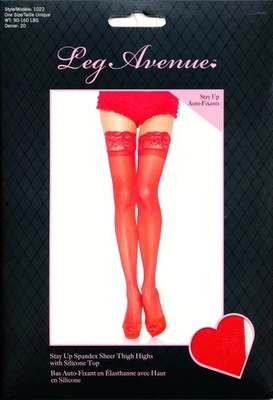 Leg Avenue 1022 Halterlose Nylon Feinstrümpfe mit Spitzenrand, versch. Farben - Bild 1 von 4