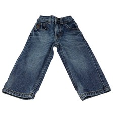 Boys Wrangler 20X Denim Jeans Sz 2T Slim Western Cowboy Adjustable Waist Rodeo