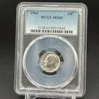 1964 Roosevelt Dime PCGS MS65 Silver 90% Certified Brilliant Uncirculated