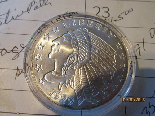 2 oz .999 fine silver incuse indian head in capsule