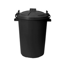 Black 50L Heavy Duty Plastic Bin – Versatile, Durable for Garden and Animal Feed