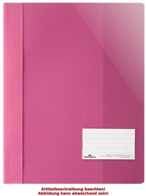 DURABLE Schnellhefter Überbreit, A4+, PVC, dunkelrosa