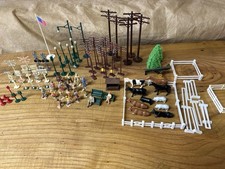 LOT Vintage HO Train Accessories Signs People Poles Fence Etc. Over 110 Pieces