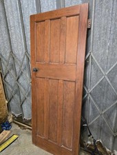 1930s Original Solid Wood Internal Door 804mm x 2023mm Vintage with Fixings