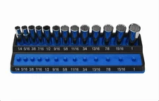  PSH38S-BLU Mechanic's Time Savers 3/8" SAE Peg Socket Holder - BLUE