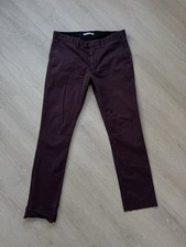 Acne Studios Satin Cotton Men's Dark Purple Straight Leg Casual Pants Size 52