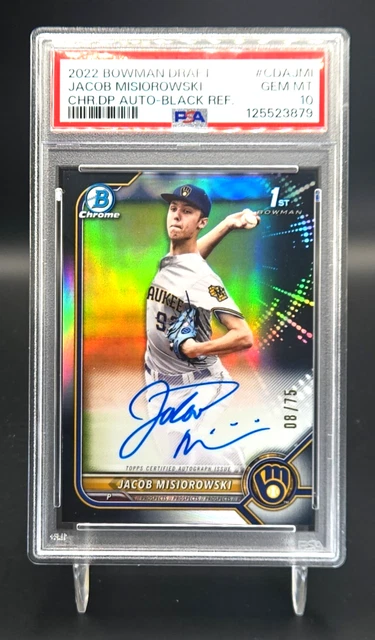 2022 Bowman Chrome Draft Jacob Misiorowski Black Auto /75 RC SP SSP PSA 10