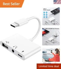 USB-C to 3.5mm Adapter with OTG Support & 60W PD Charging - Versatile & Compact