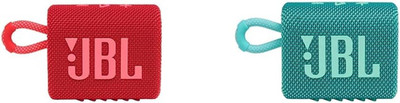 Go 3 Portable Bluetooth Speakers (Red and Teal)