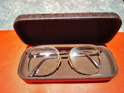Vintage FOSSIL Discovery Demi Amber EYEGLASSES 54-18 135 107/A Clamshell Case