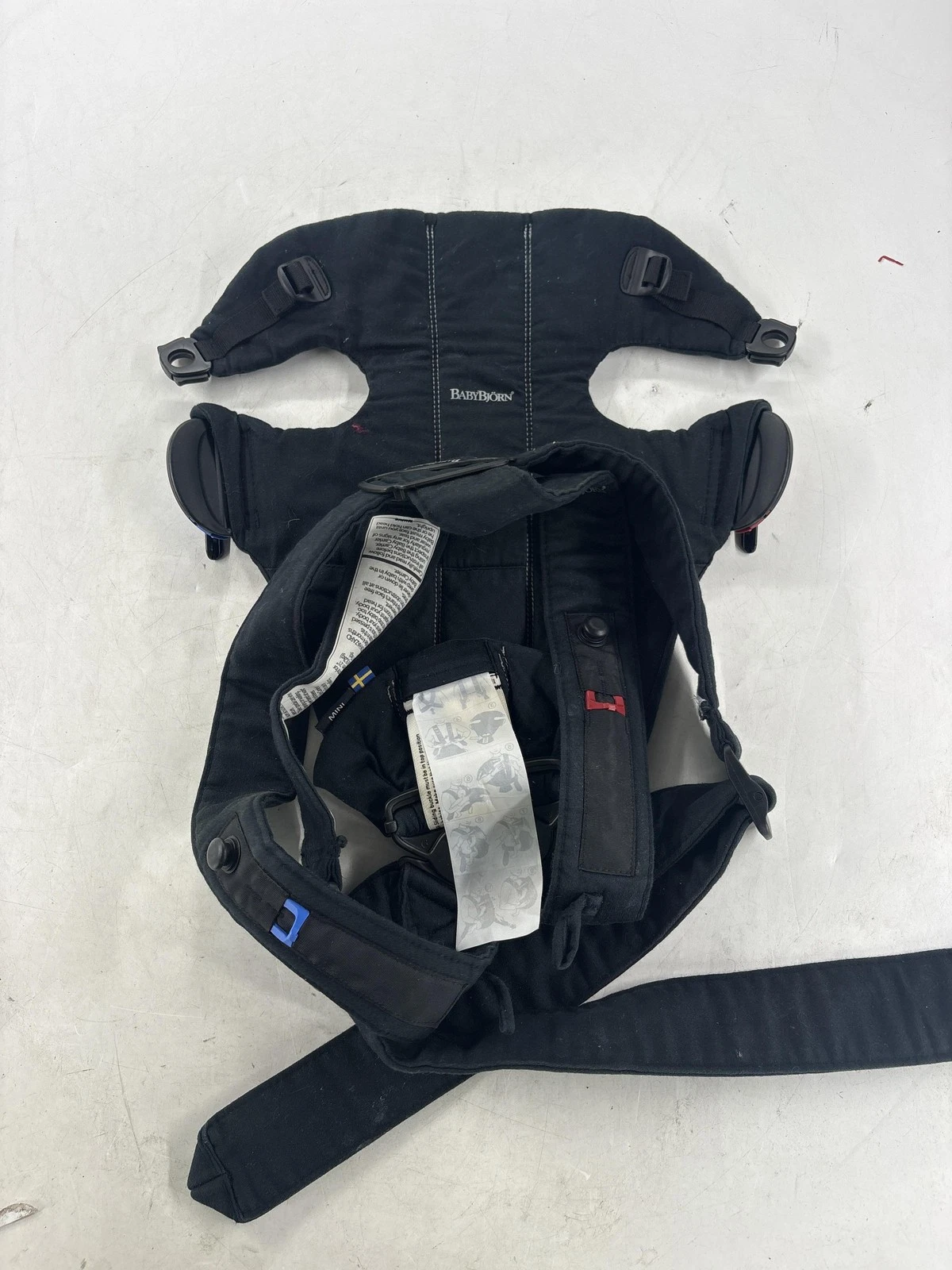 BabyBjorn Mini Baby Carrier Black Infant Front Pack Adjustable Cotton Buckle