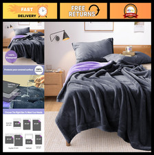 Waterproof Reversible King Size Blanket 90"x80", Stain Proof Bed Cover, Washable