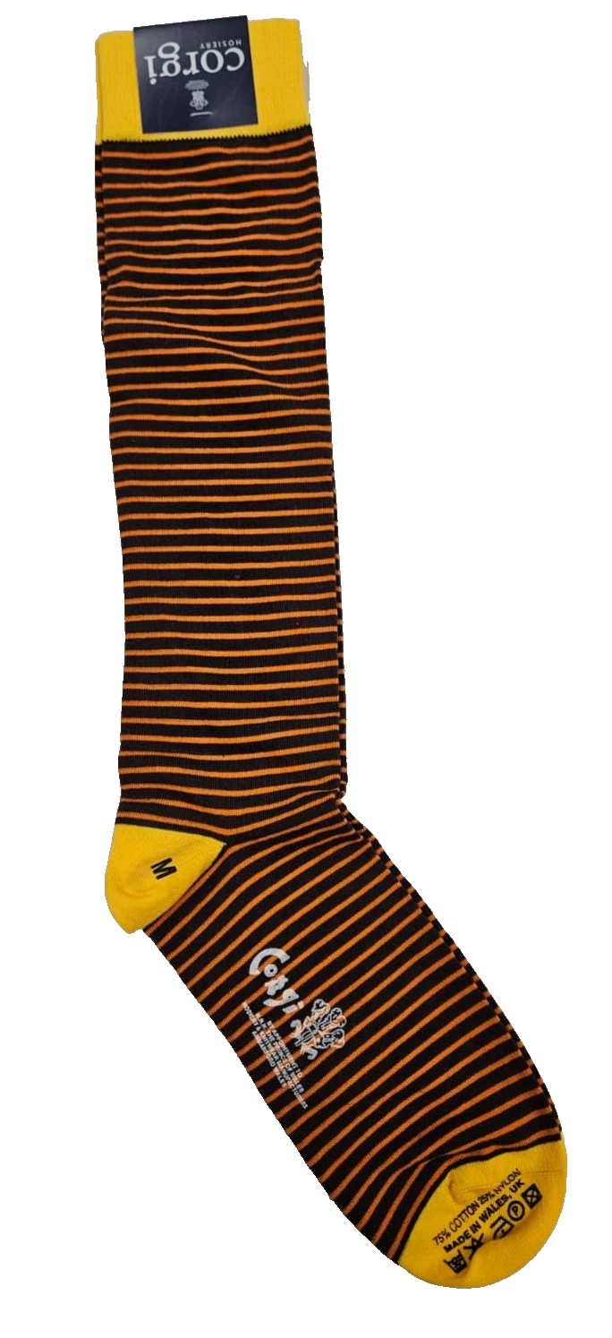 Corgi Men's Striped Socks Size M – Hand-Finished Finest Cotton Blend – New