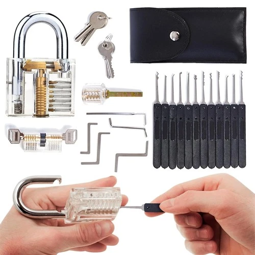 30Pcs Lock Picking Kit Waterproof Metal Set Tools Tubular Hook for raining Tool