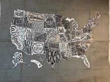 Moda Basic Grey "METROPOLIS MAP" Fabric Panel #30560 Measures 23"x22" Grey USA