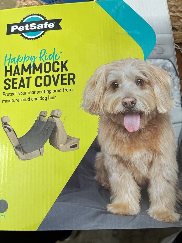 PetSafe 62422 Happy Ride Gray Hammock Stay-Put Waterproof Car Seat Cover- NEW!