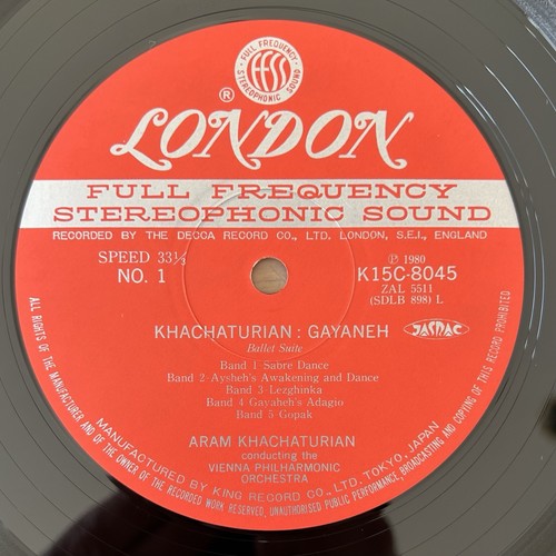 Khatcgaturian Vienna Philharmonic Spartacus/Gayaneh Ballet Japan'80 K15C-8045 NM - Picture 3 of 4