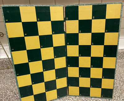 Vintage checker board made by Built-Rite Toys made in USA Yellow and Black Board