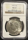 1925-s Silver PEACE Dollar.  NGC  MS63+