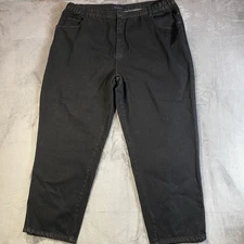 CST BLUES Black Size 28W 5 Pocket Jeans Dark Wash Elastic Button Fly Waist