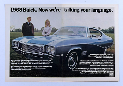 1968 Buick Skylark GS Vintage Tuned In Center Fold Original Print