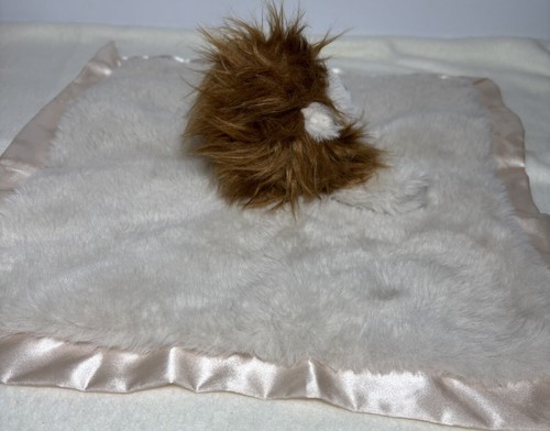"Manta de seguridad Cloud Island Lion suave borde satinado beige peluche Lovey 14"" sin etiquetas" - Imagen 3 de 11