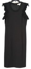 Michael Kors Women’s Dress Medium Black Shift Sleeveless Ruffles Stretch