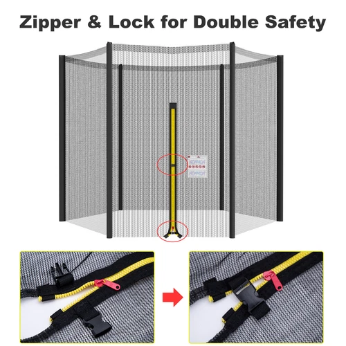 Trampolin Randabdeckung Sicherheitsnetz 6 / 8 Stangen Netz 244 305 366 397 427cm - Bild 15 von 34