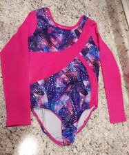 Danskin Now Girl's Blue/Purple/Pink Long Sleeve Leotard Size L 10-12 
