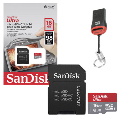 SanDisk 32GB Ultra 653x 98MB/s Class 10 UHS-I Micro SD SDHC Speicherkarte WH