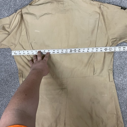 Bob Allen Sportswear camicia da caccia cachi uomo 44 USA manica lunga con cintura MACCHIATA - Foto 12 di 16