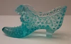 Vintage Fenton Aqua  Hobnail Cat Shoe