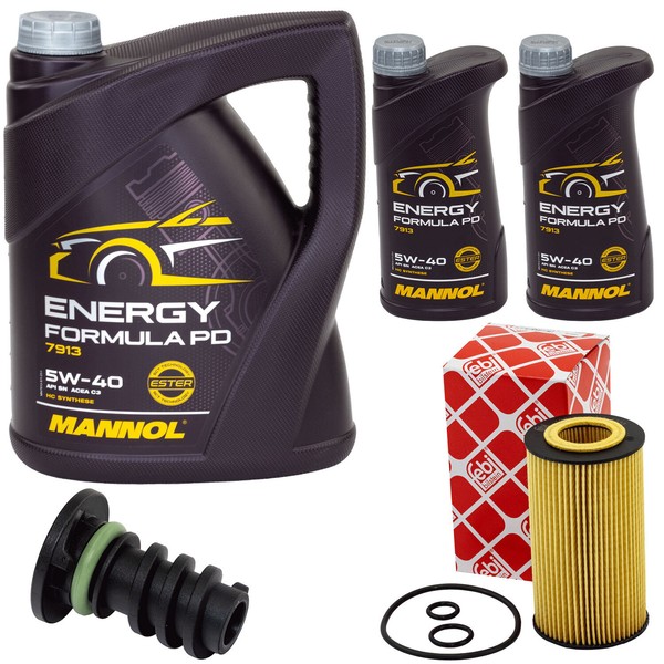 MotoröL Set Mannol 5W-40 7 Liter + ÖLfilter + Schraube FüR Mercedes S-Klasse 231-image