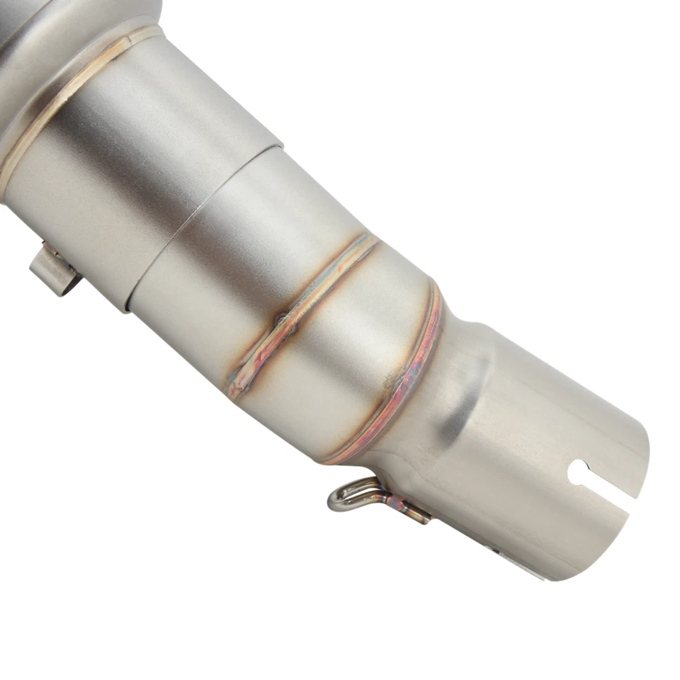 Silenciadores cromados de tubo de escape medio Slip On para Kawasaki Ninja 250 Z250 2017-2023 Foto 4 de 4