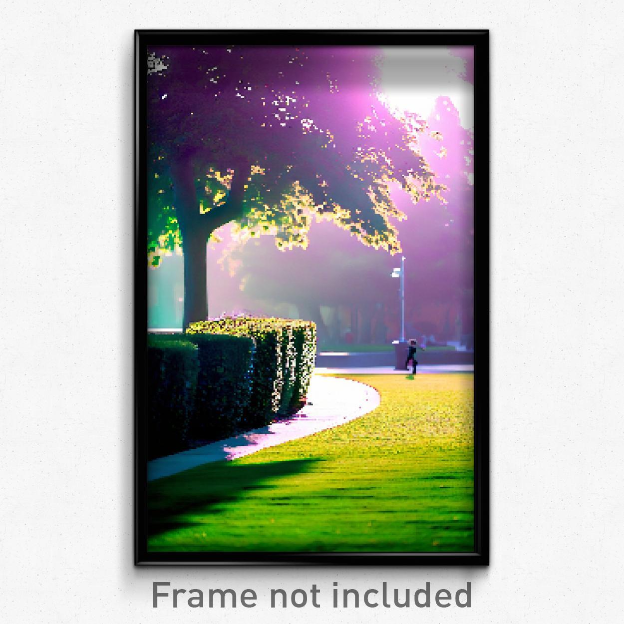 Pixel Art Poster - Smooth Park (8 Bit Psychedelic Trippy Weird Video Game Print)