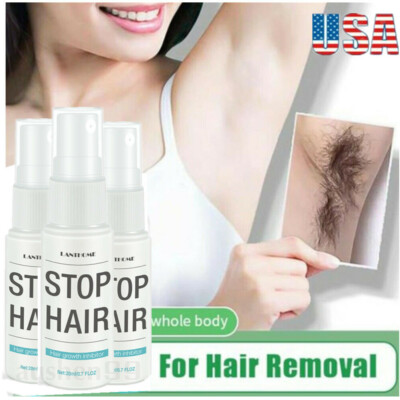 1-5PCS Permanent Hair Removal Spray Stop Hair Growth Inhibitor Remover Spray US