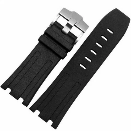 30mm Black Rubber Watch Strap Fit Audemars Piguet Royal Oak Offshore 44mm Case