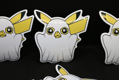Pikachu in Ghost Costume Pokemon X Halloween Sticker ( 3'' x 3'' )