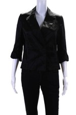Christian Lacroix Women's Bell Sleeves Double Breast Crop Jacket Black Size 38