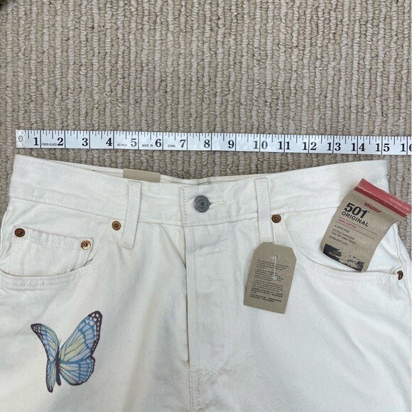 Levi’s 501 Original Fit Women's Straight Leg Butterfly Print Jeans Size 28 x 28 image 9